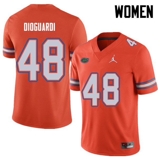 Jordan Brand Women #48 Brett DioGuardi Florida Gators College Football Jerseys Sale-Orange